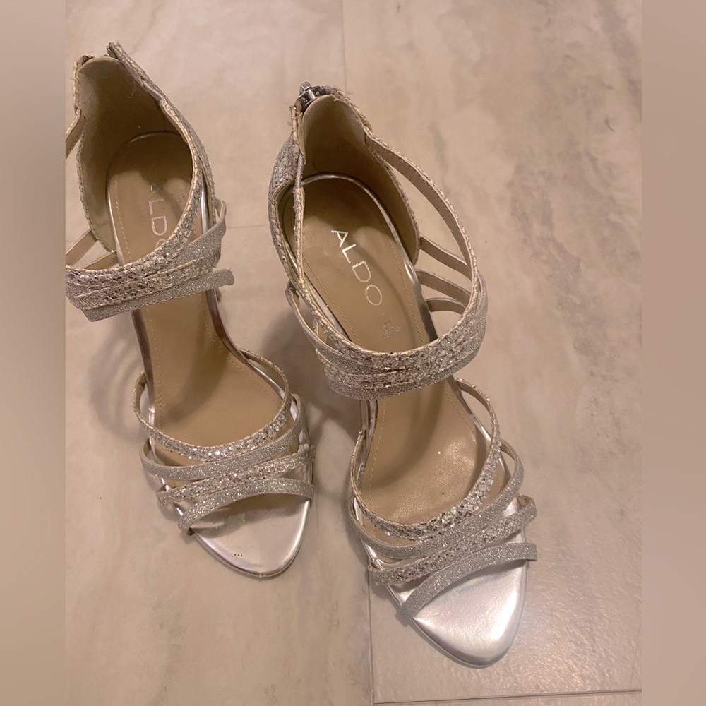 Silver Stilettos size 8.5